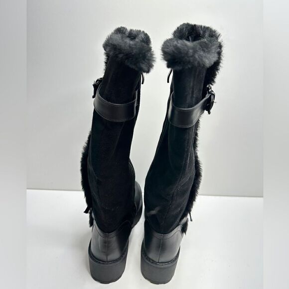 Wanted Faux Leather Fur Lined Winter Black Boots Size 7 New - Picture 5 of 9